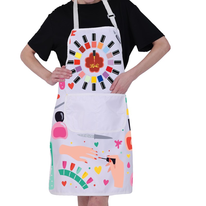 BNQL Nail Tech Apron With Pockets - Waterproof Salon Aprons