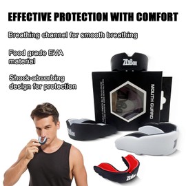 ZLYBox mouthguard Double Color Football Mouth Guard Box for Boxing & Braces - Secure Storage for Men & Sports (Black red)