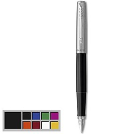 Pluma estilográfica Parker Jotter Originals, acabado negro clásico, plumín mediano, tinta negra, 1 unidad