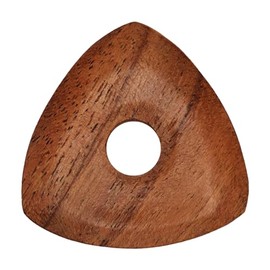 Acacia Wood Guitar Or Bass Pick - 4.0 mm Ultra Heavy Gauge - 346 Contoured Triangle With Grip Hole - Natural Finish Handmade Specialty Exotic Plectrum - 1 Pack