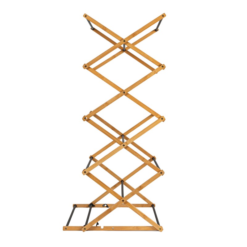 Household Essentials Bamboo Adjustable Folding Clothes Drying Rack, Upscale Laundry