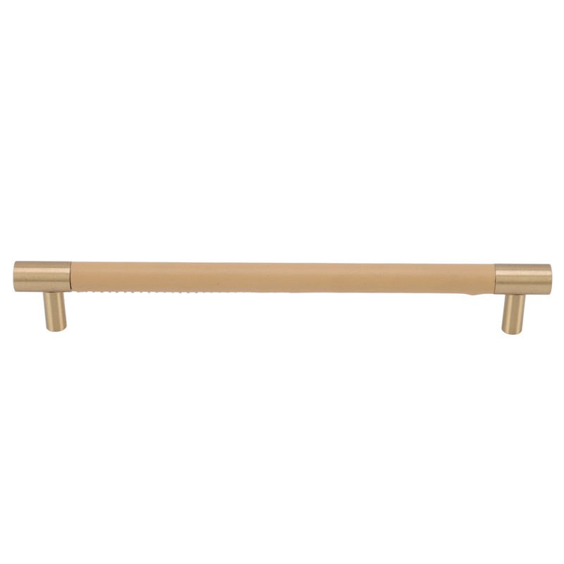 Cabinet Door Handle 224MM Hole Pitch Leather Brass Light Luxury