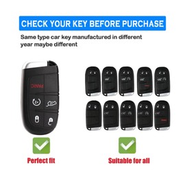 XIYANG TRADE for Jeep Key Fob Cover with Keychain,Soft TPU Key Case Shell Full Protection for Grand Cherokee Renegade Chrysler 200 300 Dodge RAM Durango Challenger Journey Dart Fiat Smart Key (White)