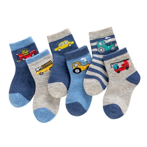 CHUNG Little Big Boys Cotton Socks Calf Crew Casual Dino