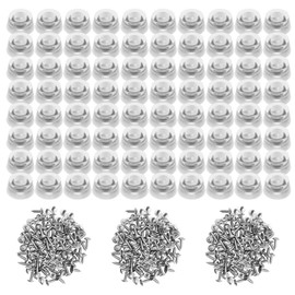 TopPerfekt 120 Pieces Transparent Soft Cutting Board Rubber Feet with 304 Stainless Steel Screws, 0.31 x 0.59 (HD), Clear, Non Marking, Anti-Skid, Fine Grips for Furniture, Electronics and Appliances