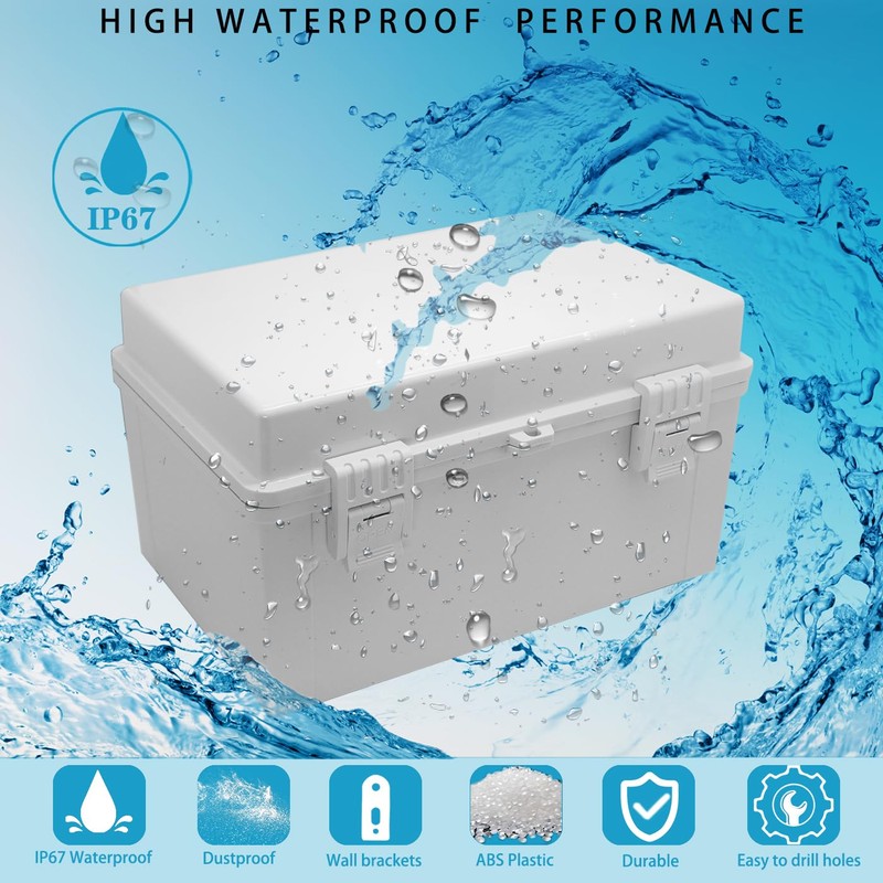 Waterproof Electrical Box Dustproof Junction Box Weatherproof IP67 ABS Plastic