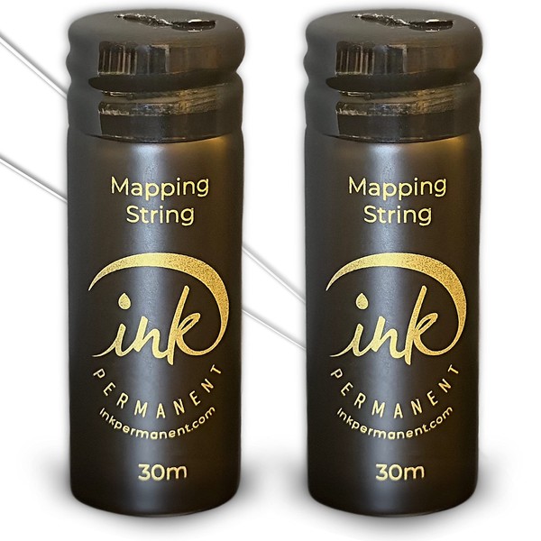 Permanent Black Eyebrow Mapping Yarn [2 Bottles 100 ft - 60 m] Pre-Dyed Mapping Yarn for Permanent Makeup and Microblading Deliveries Eyebrow Mapping Kit