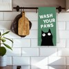 Xmsaitar Green Funny Black Cat Bathroom Kitchen Towels, Wash Your