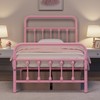 Topeakmart Twin Size Victorian Style Metal Bed Frame with Headboard/Mattress