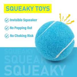 PrimePets Squeaky Balls for Dogs, 2.5 Inch Dog Squeaky Toys, Interactive Dog Toy Tennis Balls for Indoor Outdoor, Dog Squeaky Toys for Medium, Large Dogs
