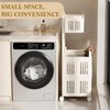 Leinuosen Foldable 2-tier Plastic Laundry Basket with Wheels and Handle