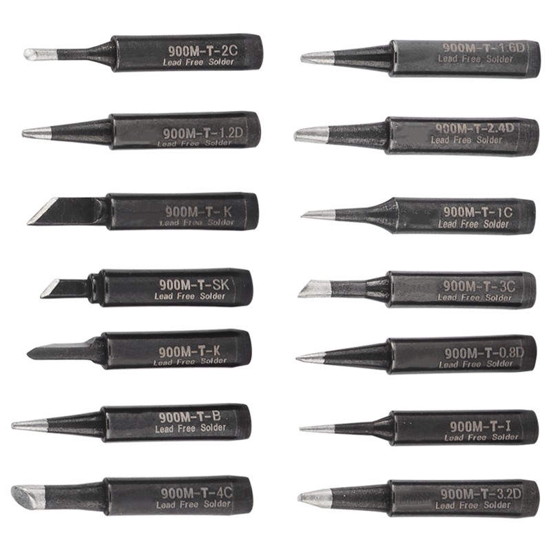 14Pcs Soldering Iron Tips External Heating Copper Welding Head Solder