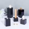 BENECREAT Pack of 5 Black Acrylic Cube Display Block, 3/4/6/8/10