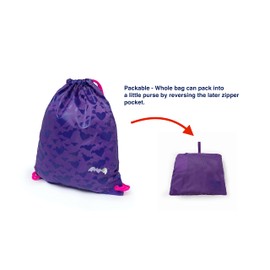 NOVELPAK - Mochila de gimnasio con cordón, bolsa de yoga deportiva para gimnasia, bolsa de ballet, Púrpura, unic, Bolsa de gimnasio con cordón mariposa