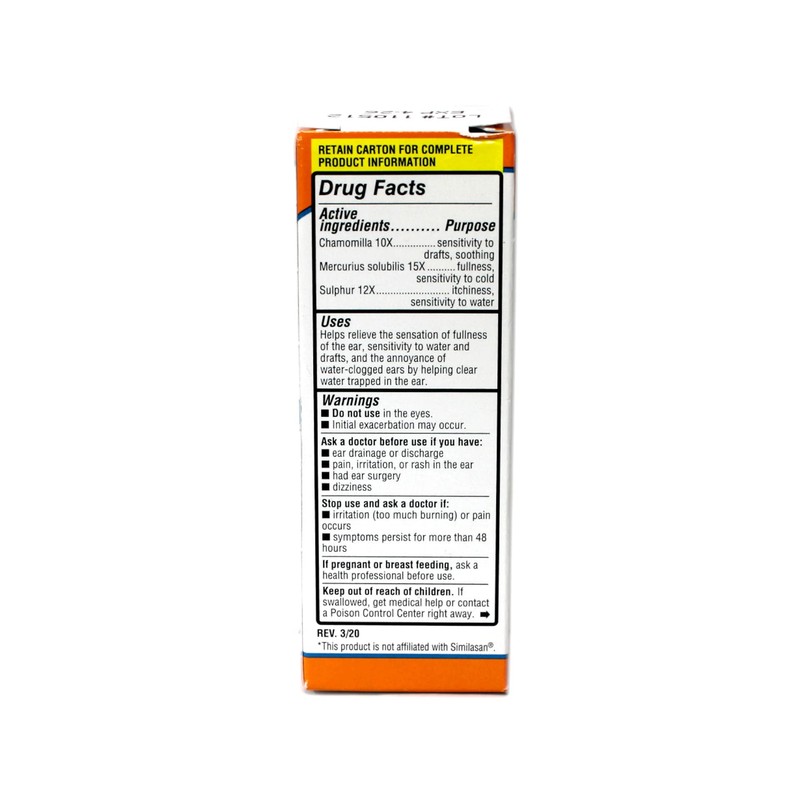 Quality Choice Homeopathic Remedy Earache Ear Relief Drops 0.4 FL