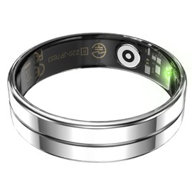 2025 New Ultra-Thin Smart Ring, 24/7 Automatically Tracks Heart Rate, Blood Oxygen, Sleep, Body Temperature, Health Tracker for Men and Women, No Subscription Fee, Android & iOS (Silver Size 8)