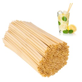 Bahan alamy Pack of 300 Wheat Straws, 20 cm Wheat Drinking Straws, 100% Biodegradable Drinking Straws, Natural Craft Straw, 100% Natural, BPA Free