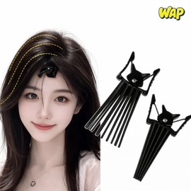 WAP crown root volume pin hairpin clip fixed bangs part, 2 pieces, black / WAP 정수리 뿌리 볼륨핀 헤어핀 집게 고정 앞머리 가르, 2개, 블랙
