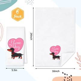 Macarrie 6 Set Christmas Dachshund Gifts for Women 16 x 24 Inches Dachshund Dish Towels Weiner Dog Gifts for Christmas Dachshund Lovers Gifts Housewarming Gift