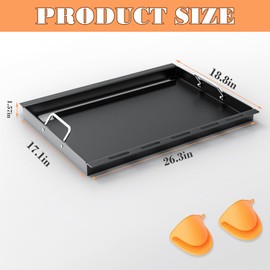 6788 Full Size Griddle Insert Replacement Part for Weber Genesis II E320 E310 EP310 EP330 E325 Gas Grill, Flat Top Grill Griddle with Handles for Genesis II 300 Series GS4, Replace for 66095 66802