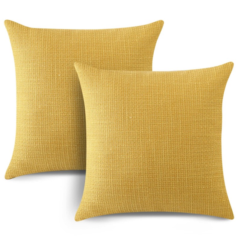 Artscope Cushion Covers Set of 2 Linen Decorative Square Pillowcases