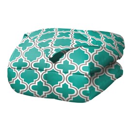 Superior Trellis Comforter Set with Pillow Shams, Luxurious & Soft Microfiber with Down Alternative Fill, Contemporary Geometric Trellis Design - Full/Queen Bedding Set, Teal