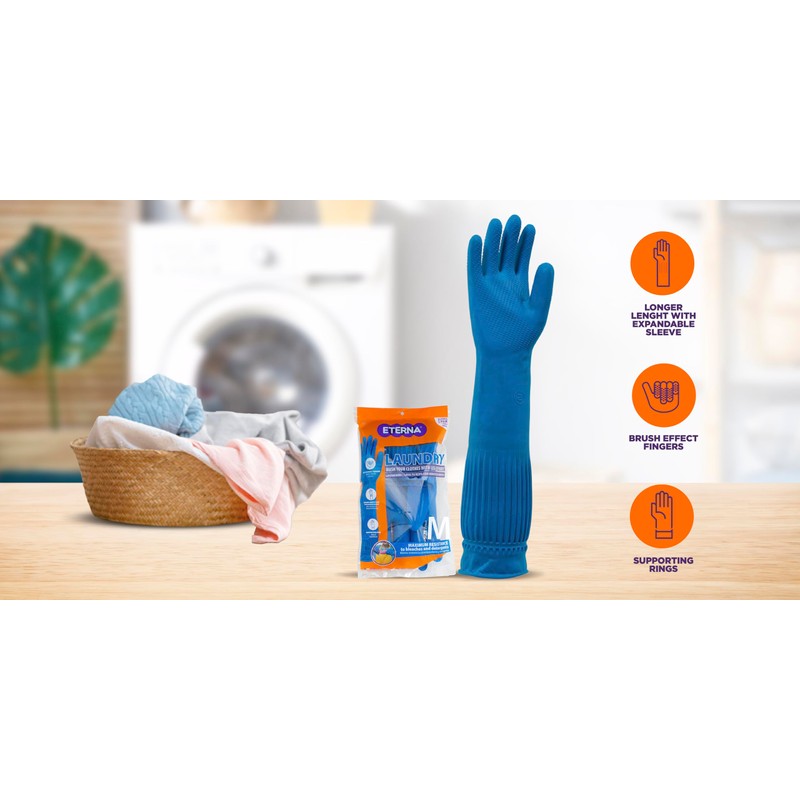 ETERNA Gloves Extra Long, Gloves for Laundry, Kitchen and Household