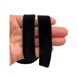 PEPPERLONELY Cinta de terciopelo de una sola cara, 15 mm, color negro
