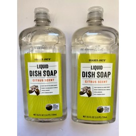 Trader Joe's 2-Bottles Trader Joe's Liquid Dish Soap Citrus Scent 25 FL oz. each Bottle