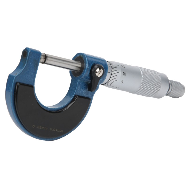 Micrometer 0‑25mm Scale Outside Diameter Carbon Steel Spiral Locking Measuring