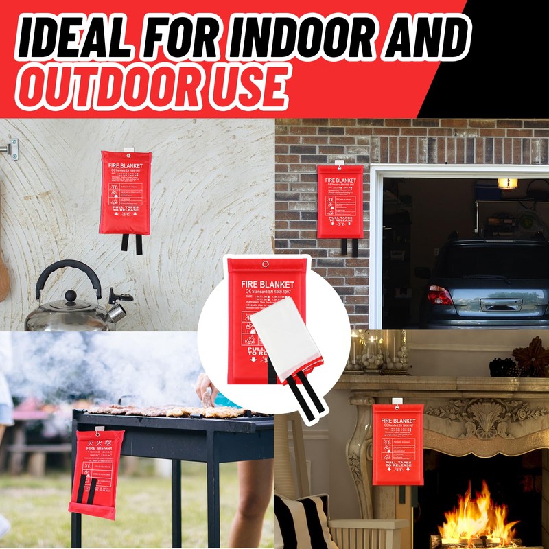 60 Pcs Emergency Fire Blankets for Home and Kitchen 40x40