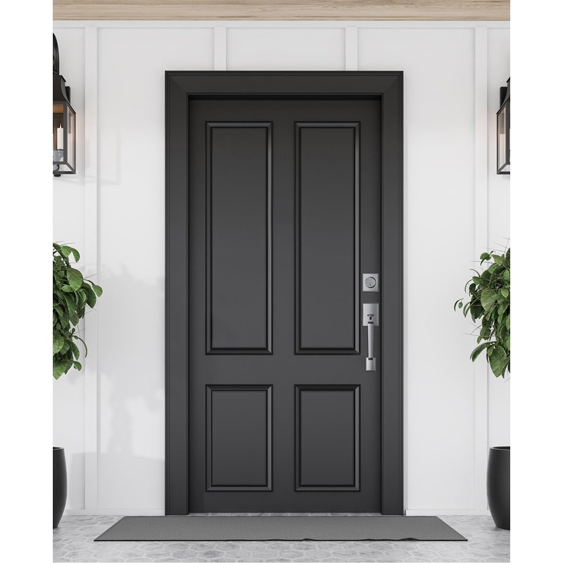 Mensarix Front Door Handle and Deadbolt Set, Steel Gray Front
