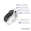 Vir Jewels 3/4 cttw Black Diamond Ring .925 Sterling Silver