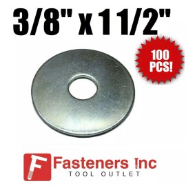 Redding Fasteners (QTY 100 PCS) 3/8" X 1 1/2" Zinc Plated Fender Washers