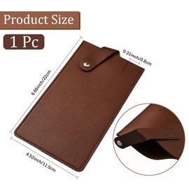 CALFOVERA Universal PU Leather Meat Knife Cleaver Edge Guard Waterproof Wide Butcher Scissors Knife Sheath Dark Brown Durable Chef Scissors Cover Sleeve Protector Case Holder with Snap for Kitchen