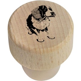 19mm 'English Springer Spaniel' Wooden Bottle Stopper/Cork (BS00026759)