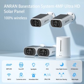 ANRAN CCTV Security Camera System 4MP Wireless Solar Battery Night Vision 64GB