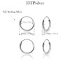 DTPsilver Set of 2 PAIRS of VERY TINY Endless Hoops/Sleepers