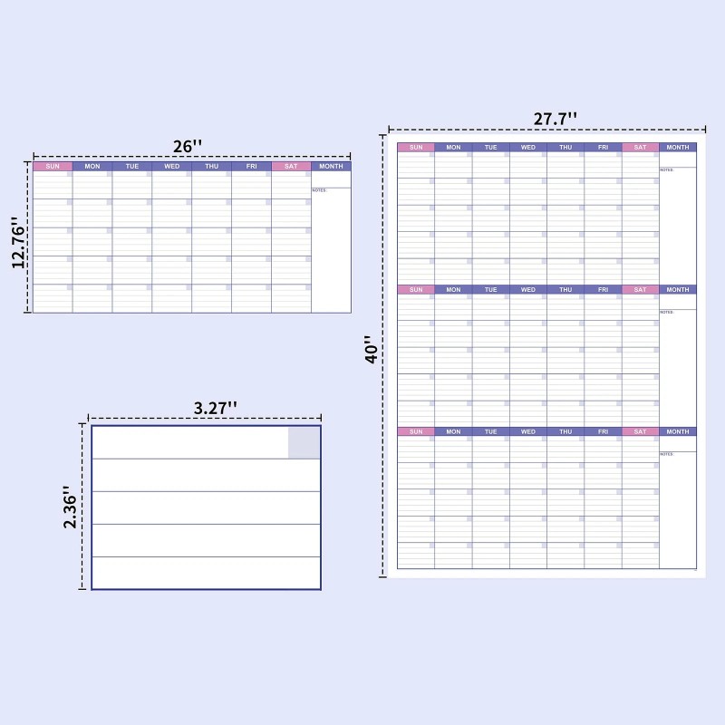BooQool Large Dry Erase Calendar for Wall - Undated 3