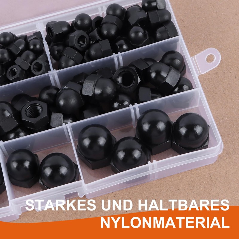 Cap Nuts High Shape Set 185 Pieces M3/M4/M5/M6/M8/M10/M12 Hexagonal Cap
