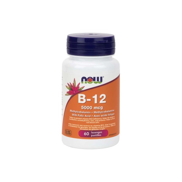 NOW Foods B-12 5000 mcg Methylcobalamin, 60 Lozenges