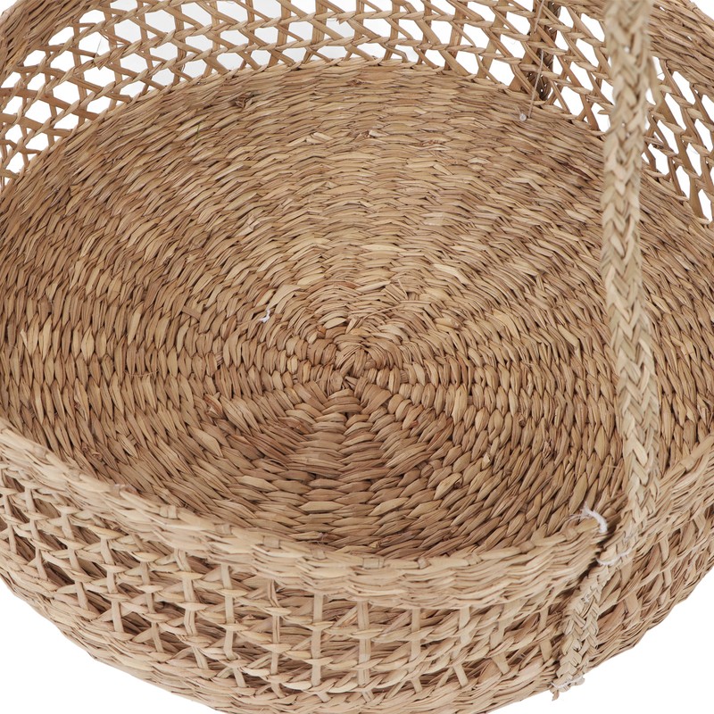 Hanging Fruit Basket Rattan 3 Tiers Multifunctional Foldable Elegant Style