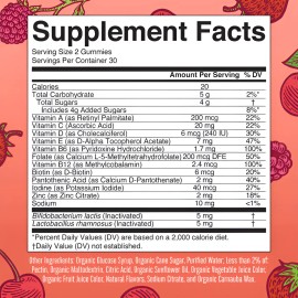 Multivitaminico Organico Postbioticas Para Niños Mary Ruths Bayas Mixtas Y Cereza