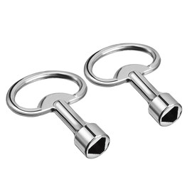 Sourcingmap 53mm Length 13mmx8mmx2mm Zinc Alloy Triangle Electrical Cabinet Key, Pack of 2