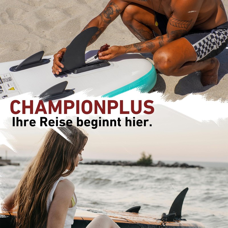 CHAMPIONPLUS Premium Black: SUP Fin - 9" Inflatable Paddle Board