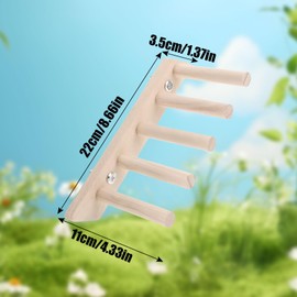 Bird Perch 5 Strands Natural Wood Bird Stand Parakeet Toy Ladder Nail Sharpener Chew Toy Parakeet Bird Playground Bird Athletics Stairs Ladder Stress Relief Balance Practice Small Birds Bunting Parrot