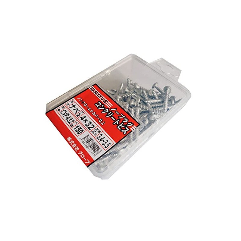 GROVE CVP432 Concrete Screws 150 Pieces Diameter 0.16 x 1.3
