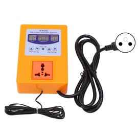 Temperature Controller Automatic Intelligent Wide Voltage Supply Accurate Digital Thermostat Switch AC 110‑240V EU Plug Orange