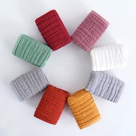 ZQCZQC Muslin Burp Cloths for Baby,100% Cotton Baby Washcloths for Baby, Large 20''X 10'' Super Soft and Absorbent,10 Pack (Bright red Color, 25 * 50)