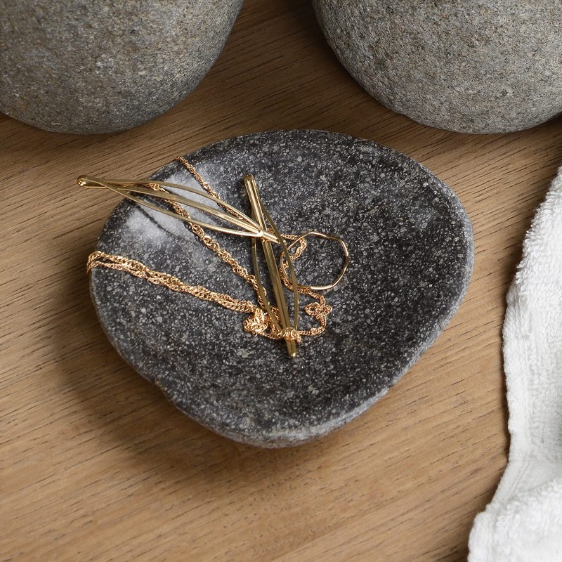 wohnfreuden Natural Stone Bowl Grey Round 10 cm – Stone